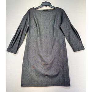 Banana Republic Women's Shift Dress Pleated Sleeves Size XS Gray Black Career